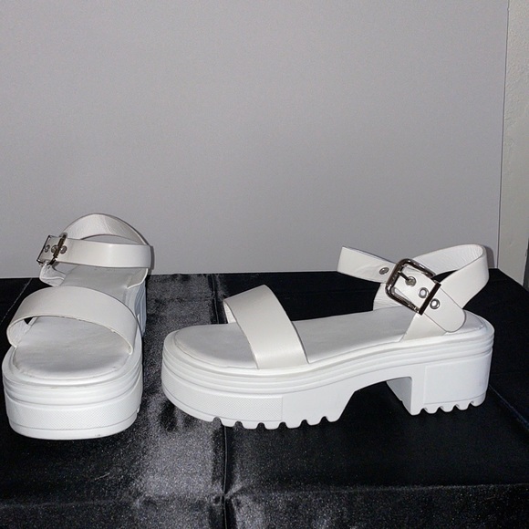 Ready Salted - Juliette2 - Classic Chunky Block Heel Platform Sandals Size 10 - Picture 13 of 16